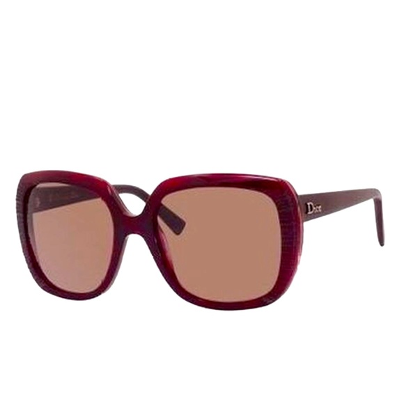Dior Accessories - Christian Dior Womens Taffetas1 Oversized Plastic Leather Sunglasses Brown